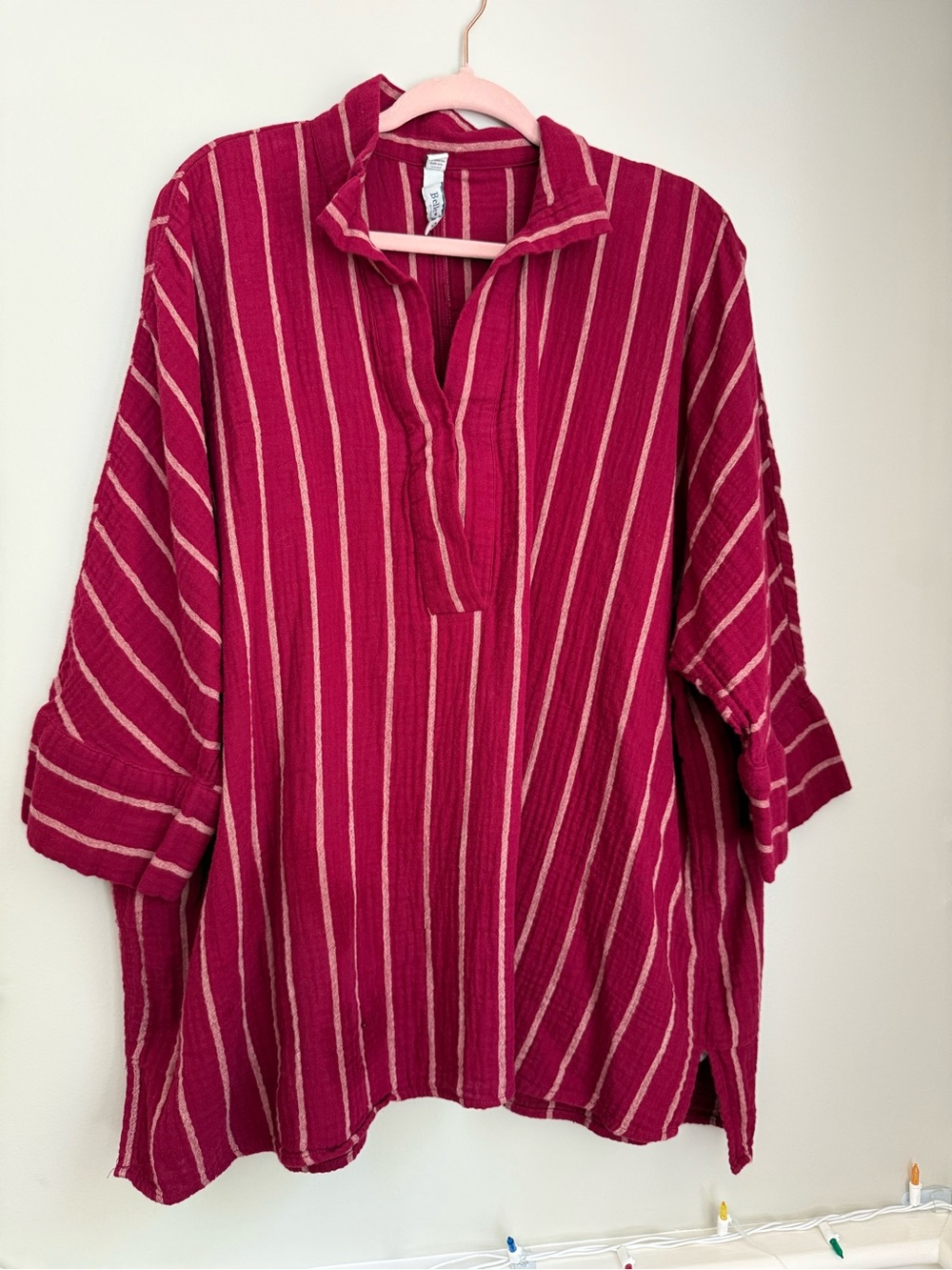torrid Berry Pink Striped Pullover Tunic